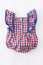 Load image into Gallery viewer, Patriotic Gingham Baby Bubble Romper