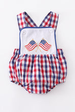 Load image into Gallery viewer, Patriotic Gingham Baby Romper