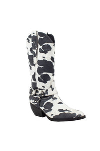 Black & White Cow Print Western Boots