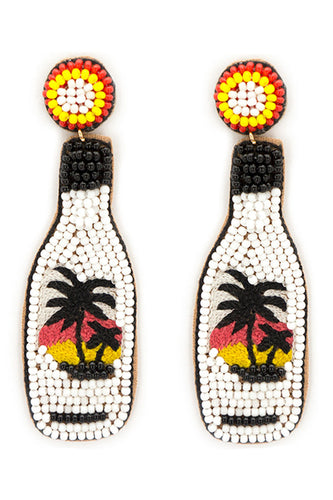 Rum Bottle Beaded Earrings