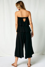 Load image into Gallery viewer, Black Strapless Wide Leg Romper