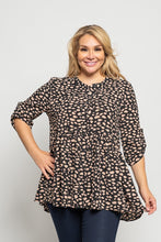 Load image into Gallery viewer, Black Cheetah Ruffle Top