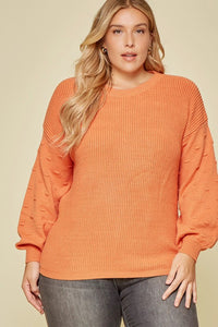 Orange Pom Pom Sweater
