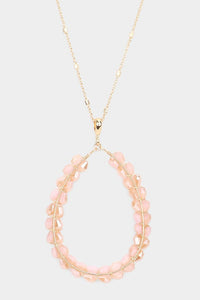 Pink Beaded Long Necklace