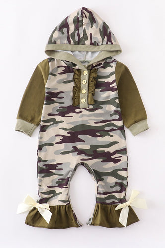 Camouflage Ruffle Baby Romper