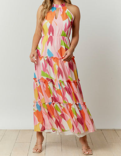 Multi Abstract Maxi Dress