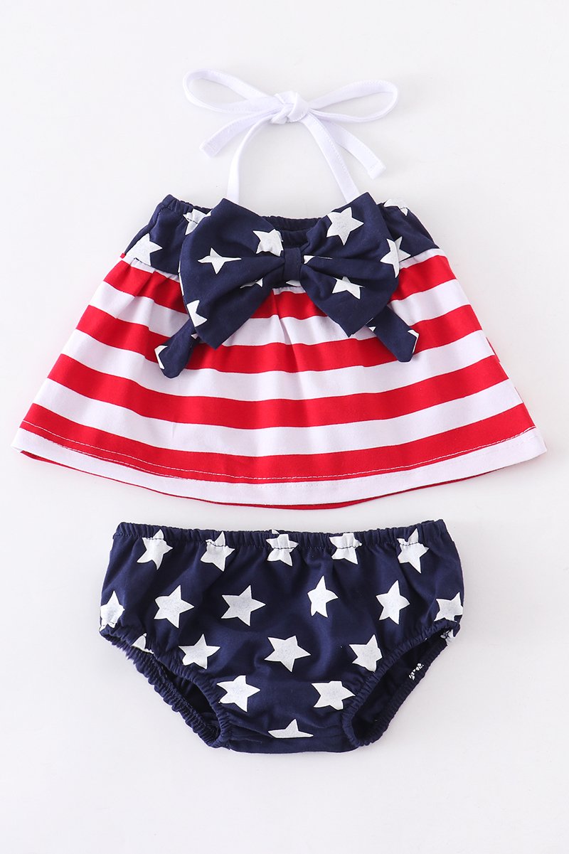 Stars & Stripes Bow Baby Set