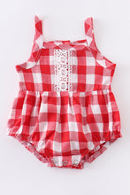 Load image into Gallery viewer, Red Gingham Baby Romper