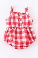 Load image into Gallery viewer, Red Gingham Baby Romper