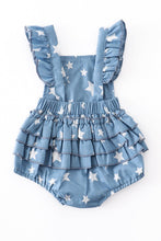 Load image into Gallery viewer, Denim Star Ruffle Baby Romper