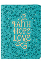 Load image into Gallery viewer, Turquoise Faith Hope Love Floral Journal