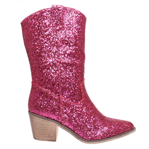 Pink Glitter Boots