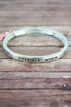 Load image into Gallery viewer, Everything Is Possible Pink Ribbon Bangle