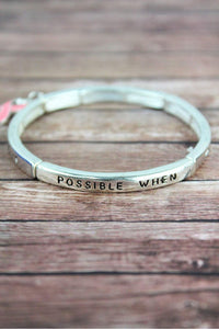 Everything Is Possible Pink Ribbon Bangle