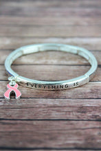 Load image into Gallery viewer, Everything Is Possible Pink Ribbon Bangle