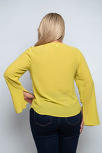Load image into Gallery viewer, Chartreuse Ruffle Top