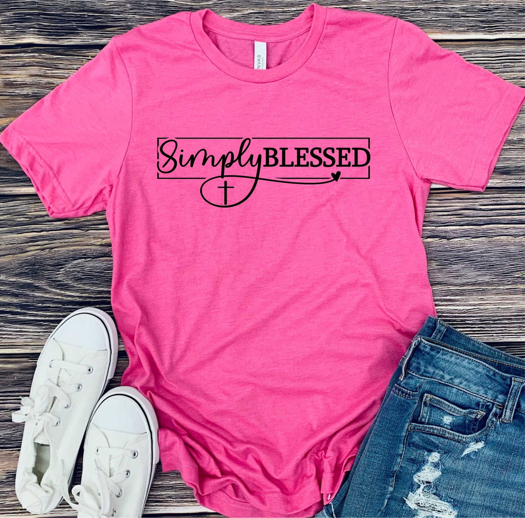 Simply Blessed Pink Graphic Tee