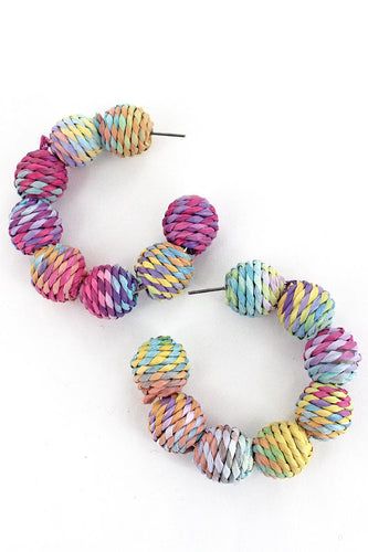 Multi Color Raffia Earrings