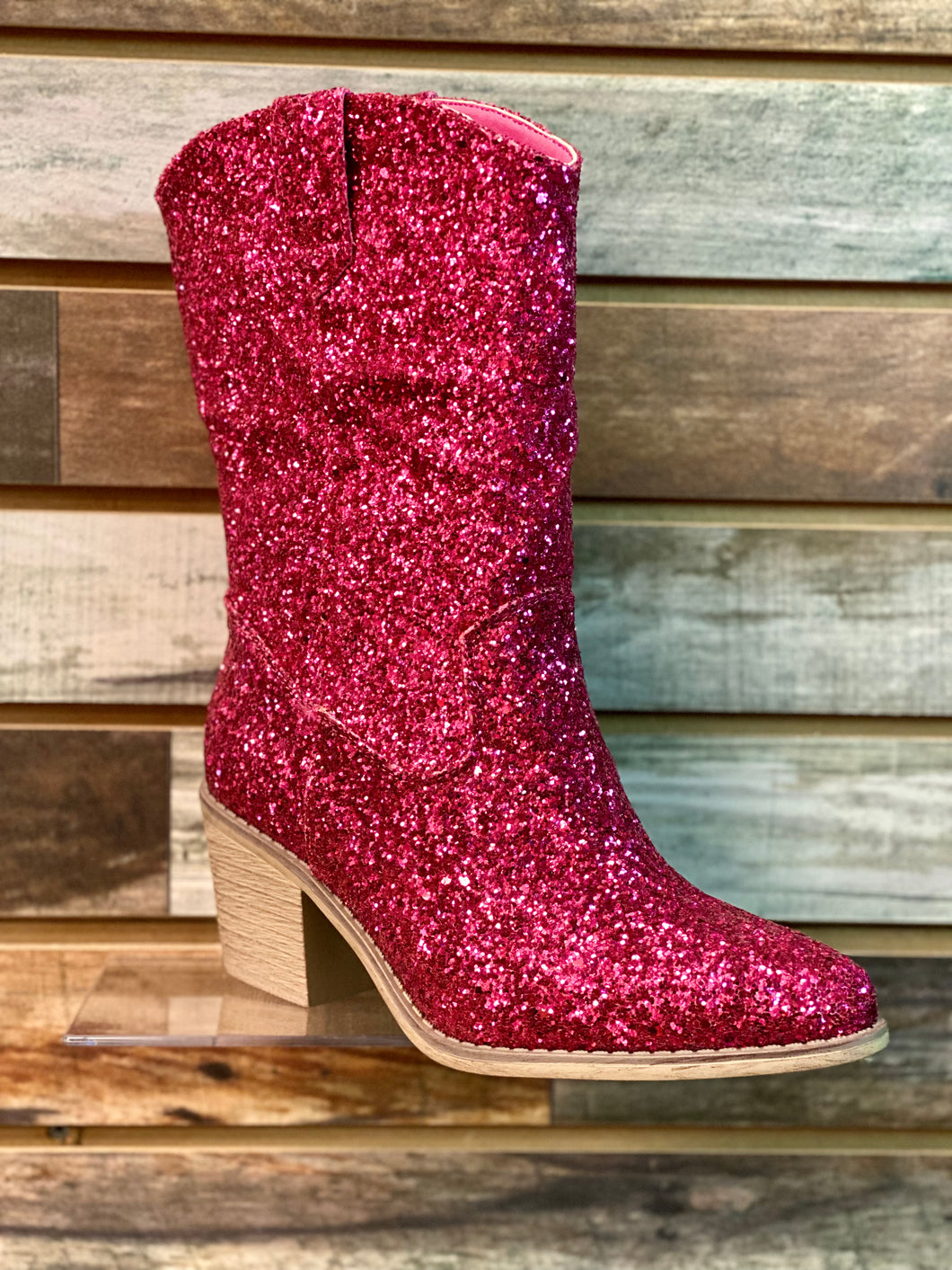 Pink Glitter Boots