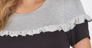 Black & Gray Ruffle Top - Sizes Small-Large