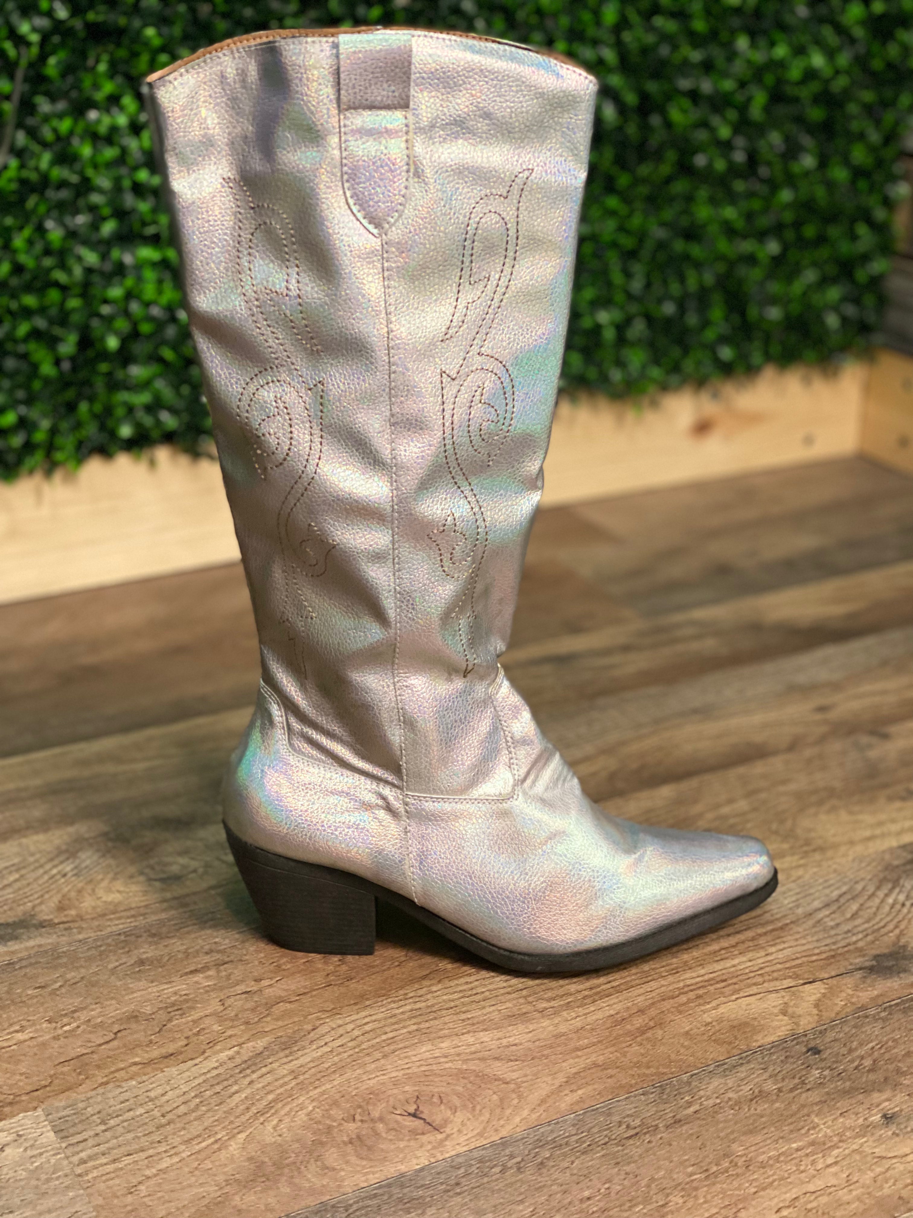 Iridescent shop cowboy boots