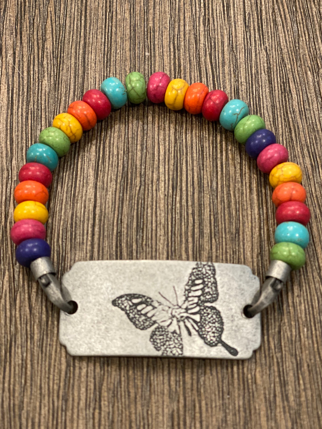 Bright Multi Color Butterfly Bracelet