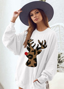 Oversized Leopard Rudolph Pullover