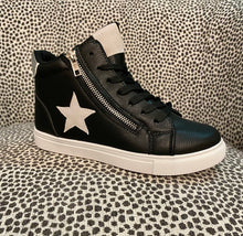 Load image into Gallery viewer, Black Star Hi-Top Sneaker