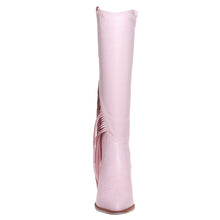 Load image into Gallery viewer, Tall Pink Fringe Boots